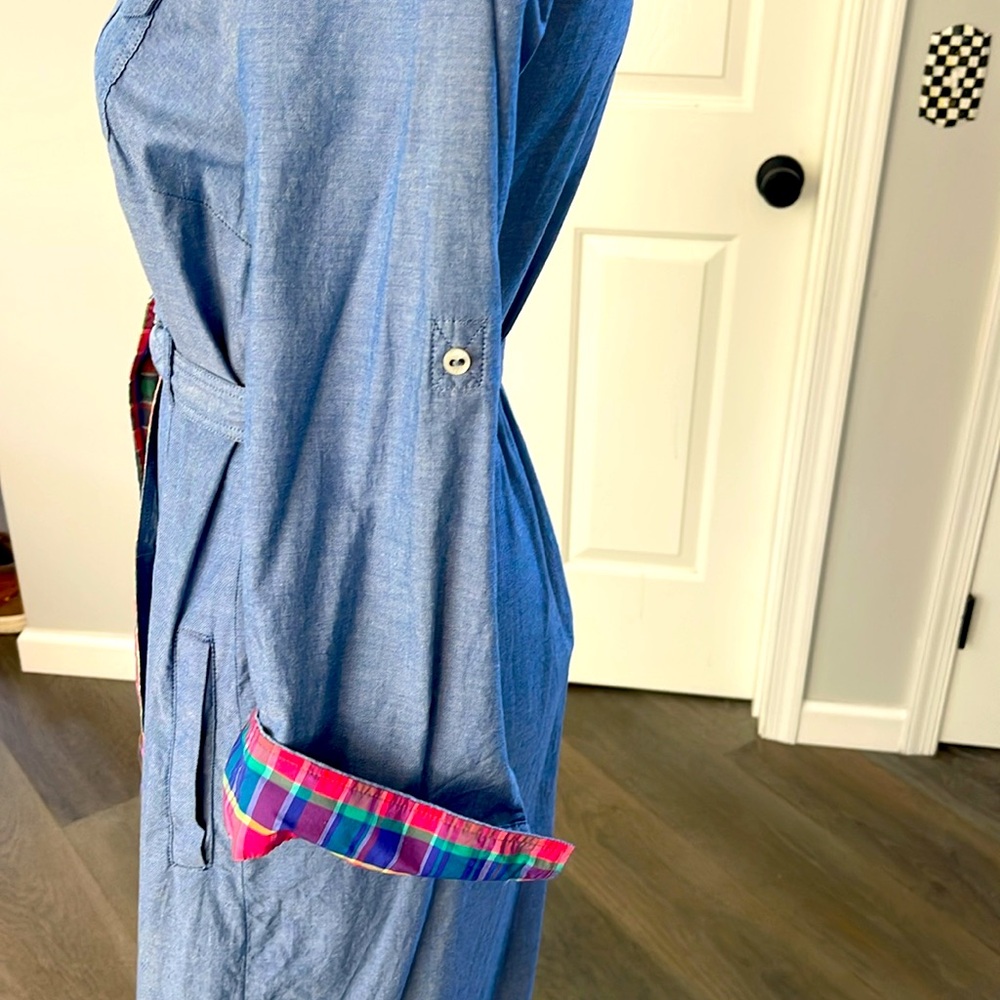 Tommy Hilfiger Chambray Denim Utility Shirtdress Reversible Belt Long Sleeve -S - Picture 7 of 14